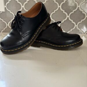 Dr. Martens Black Leather Oxfords with Air-Cushioned Sole